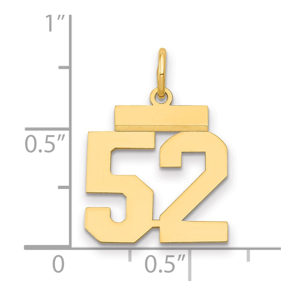 Charlie & Co Jewelry | 14k Small Polished Number 52 Charm - Model LS52