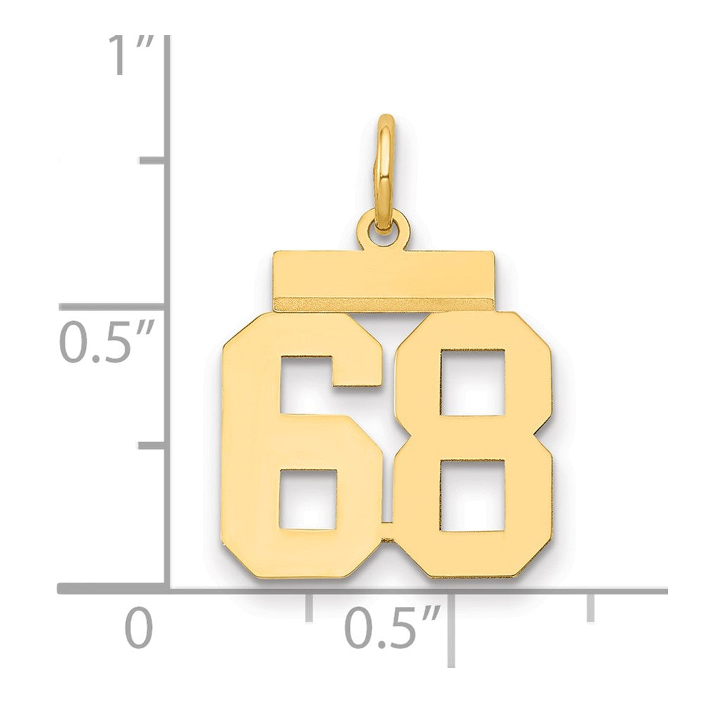 Charlie & Co Jewelry | 14k Small Polished Number 68 Charm - Model LS68