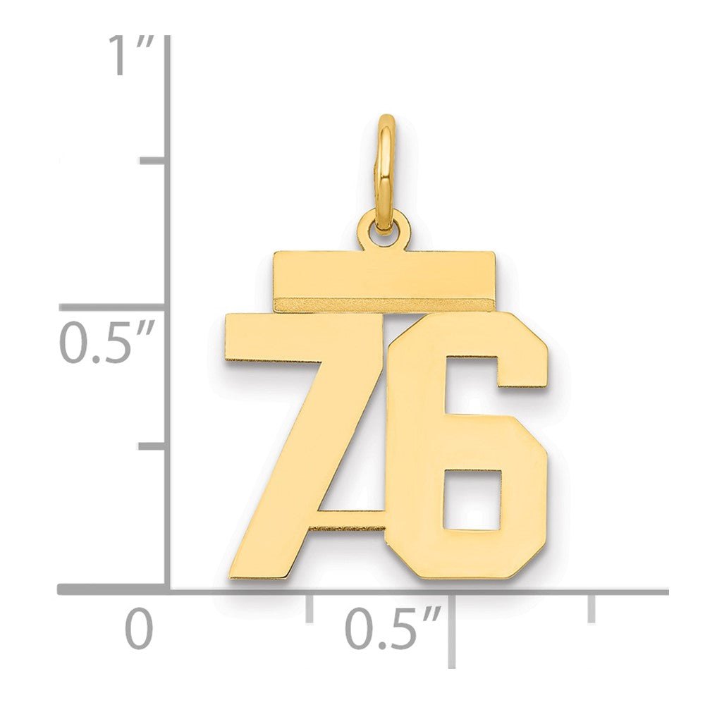 Charlie & Co Jewelry | 14k Small Polished Number 76 Charm - Model LS76