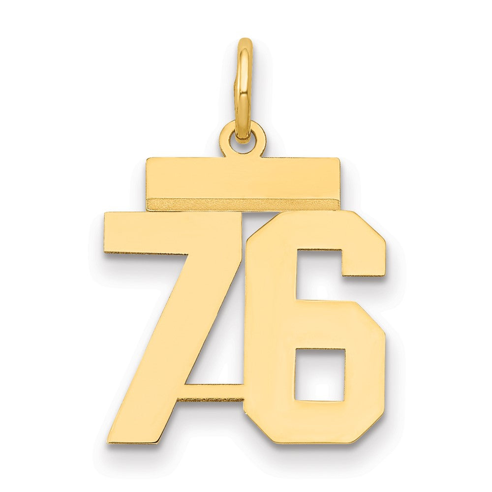 Charlie & Co Jewelry | 14k Small Polished Number 76 Charm - Model LS76