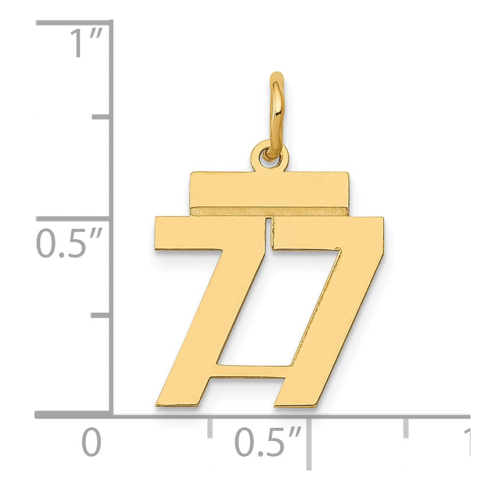Charlie & Co Jewelry | 14k Small Polished Number 77 Charm - Model LS77