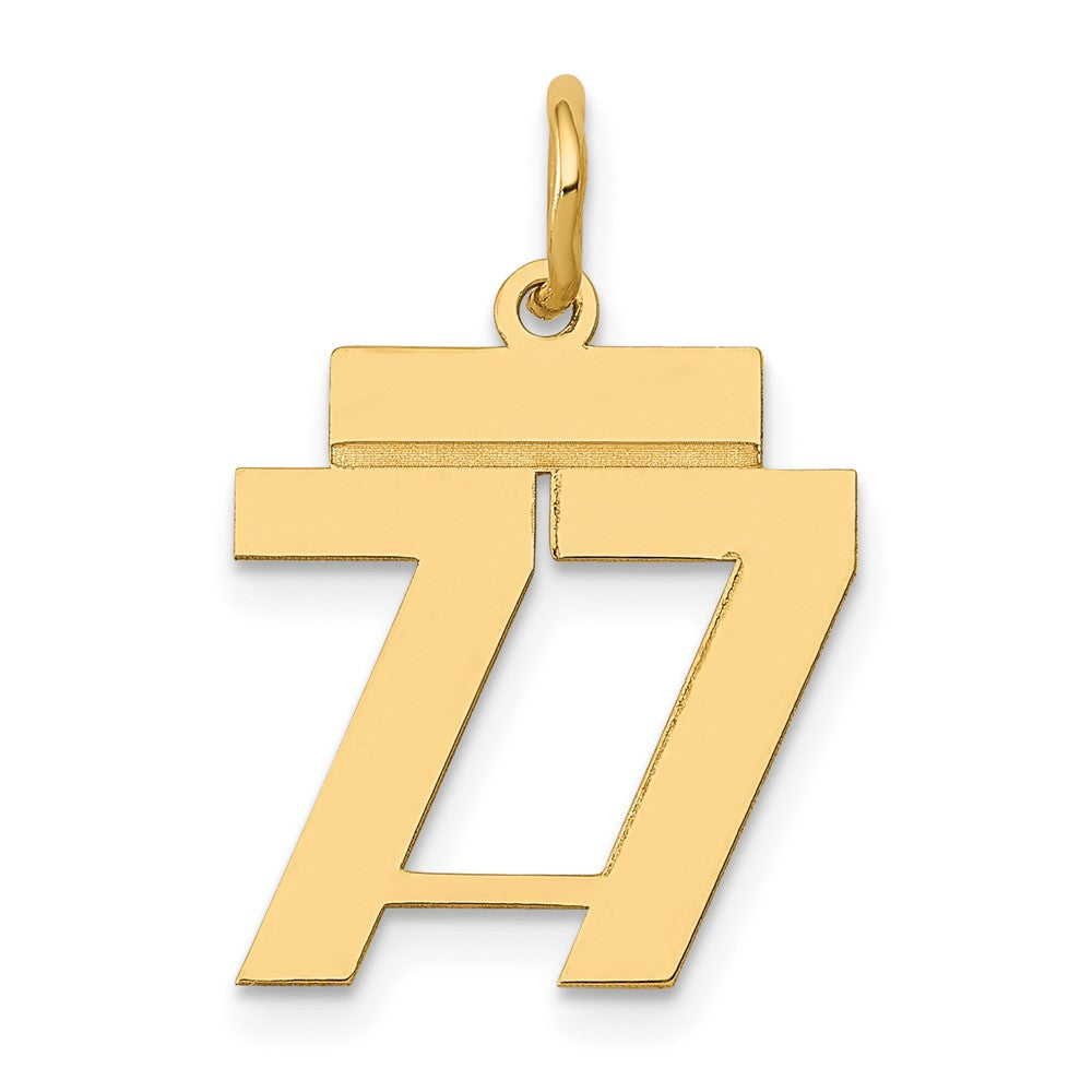 Charlie & Co Jewelry | 14k Small Polished Number 77 Charm - Model LS77