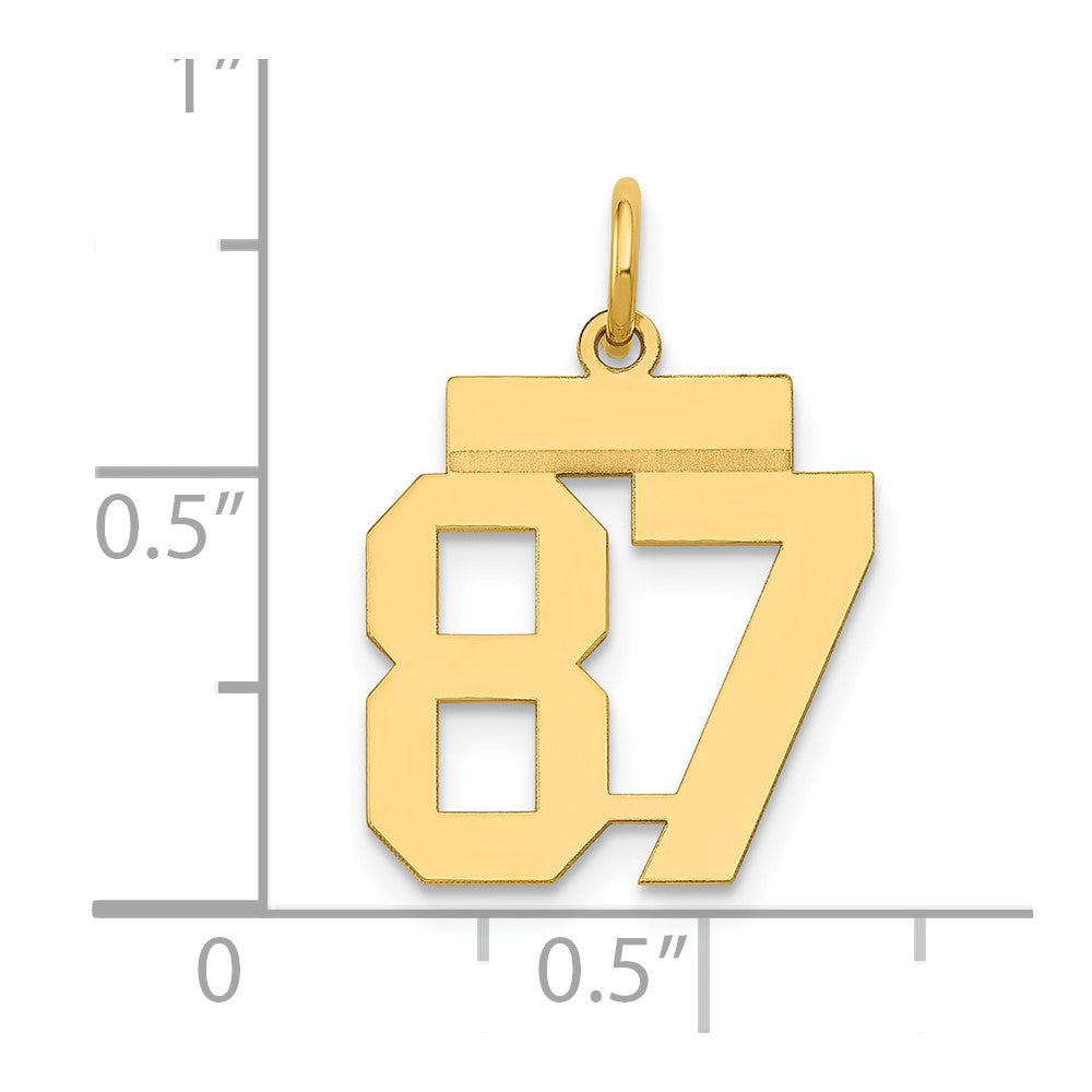 Charlie & Co Jewelry | 14k Small Polished Number 87 Charm - Model LS87
