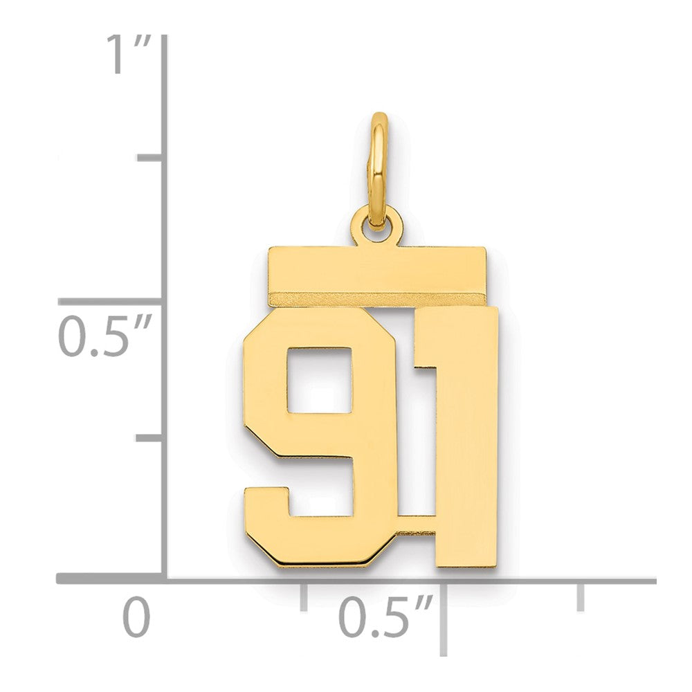 Charlie & Co Jewelry | 14k Small Polished Number 91 Charm - Model LS91