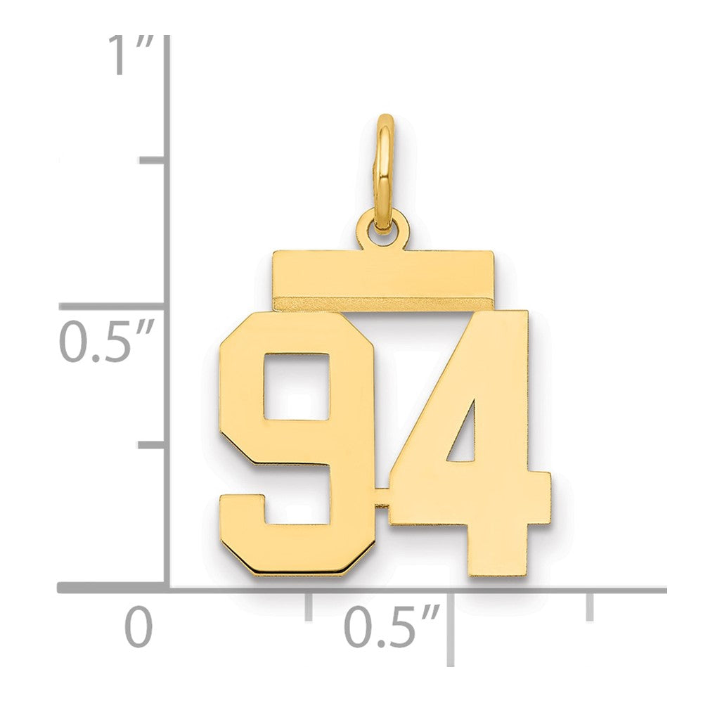 Charlie & Co Jewelry | 14k Small Polished Number 94 Charm - Model LS94
