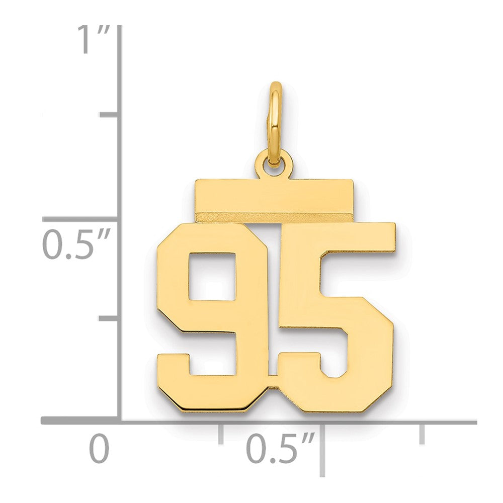 Charlie & Co Jewelry | 14k Small Polished Number 95 Charm - Model LS95