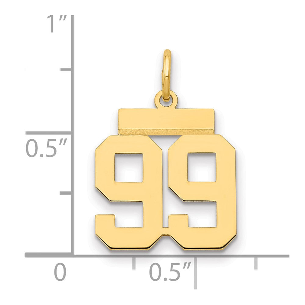 Charlie & Co Jewelry | 14k Small Polished Number 99 Charm - Model LS99