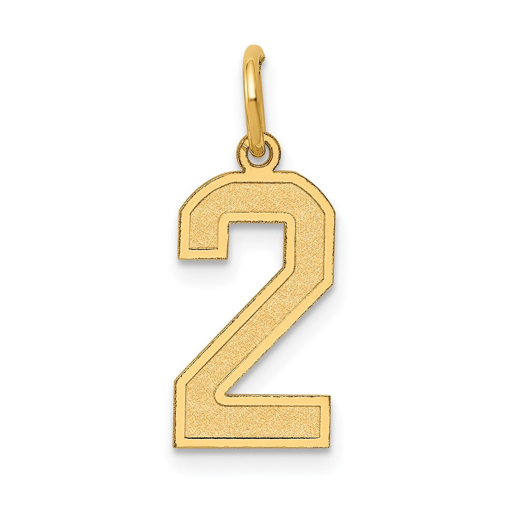 Charlie & Co Jewelry | 14k Medium Satin Number 2 Charm - Model LSM02
