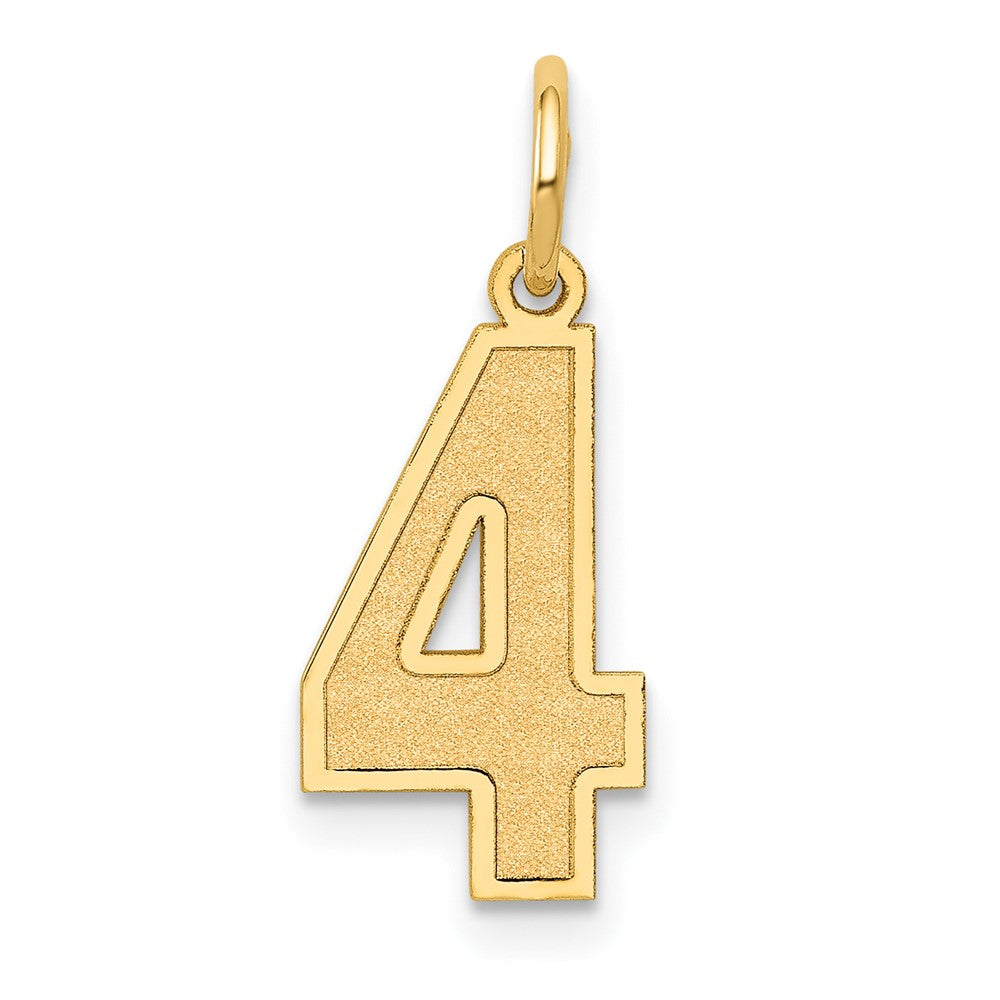 Charlie & Co Jewelry | 14k Medium Satin Number 4 Charm - Model LSM04