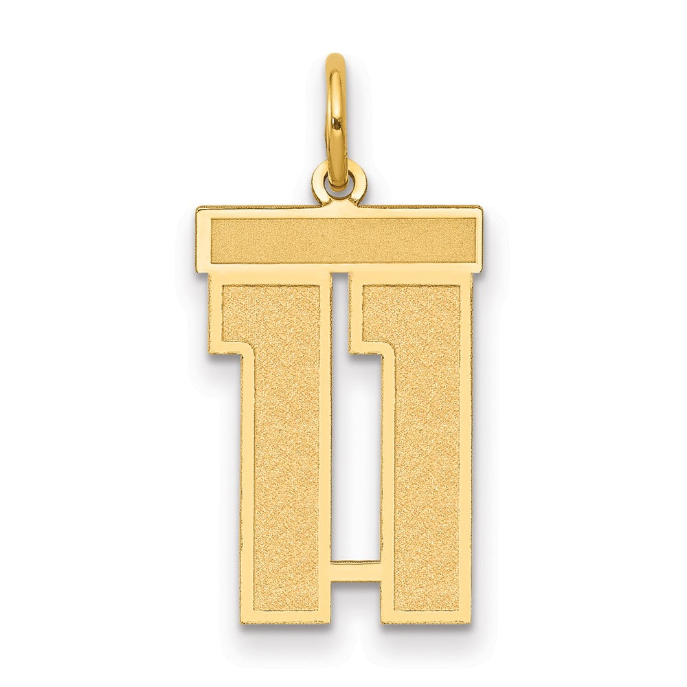Charlie & Co. Jewelry | 14k Medium Satin Number 11 Charm | Gold Pendant