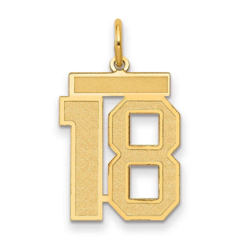 Charlie & Co Jewelry | 14k Medium Satin Number 18 Charm - Model LSM18