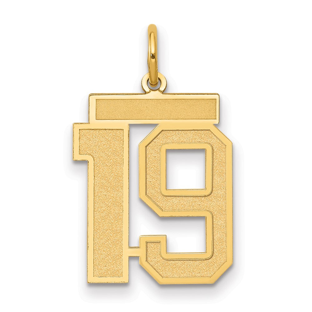 Charlie & Co Jewelry | 14k Medium Satin Number 19 Charm - Model LSM19