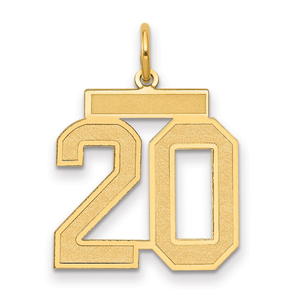 Charlie & Co Jewelry | 14k Medium Satin Number 20 Charm - Model LSM20