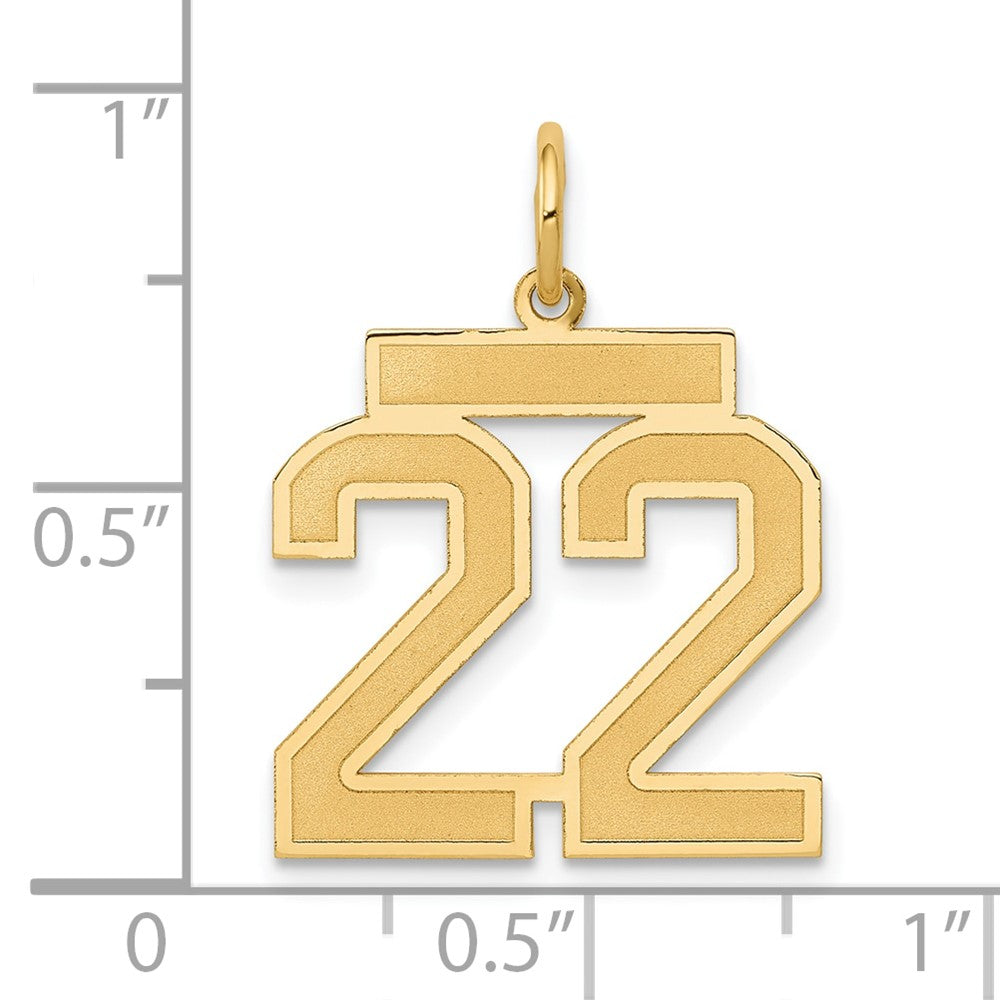 Charlie & Co Jewelry | 14k Medium Satin Number 22 Charm - Model LSM22