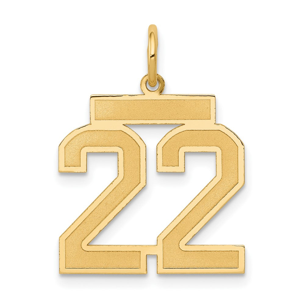 Charlie & Co Jewelry | 14k Medium Satin Number 22 Charm - Model LSM22