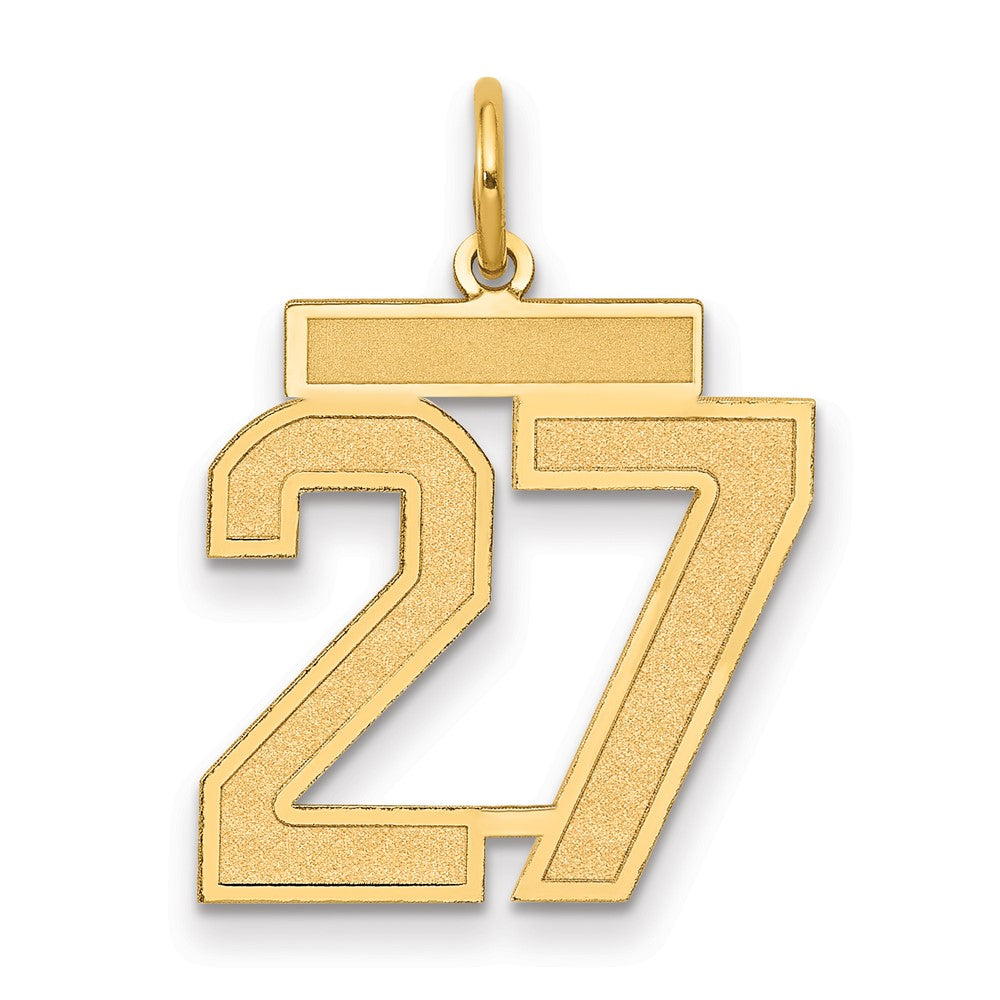 Charlie & Co Jewelry | 14k Medium Satin Number 27 Charm - Model LSM27