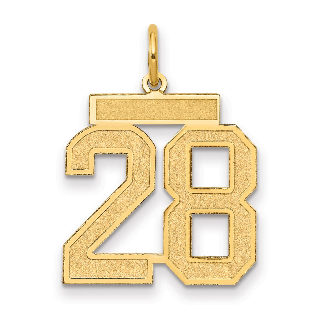 Charlie & Co Jewelry | 14k Medium Satin Number 28 Charm - Model LSM28