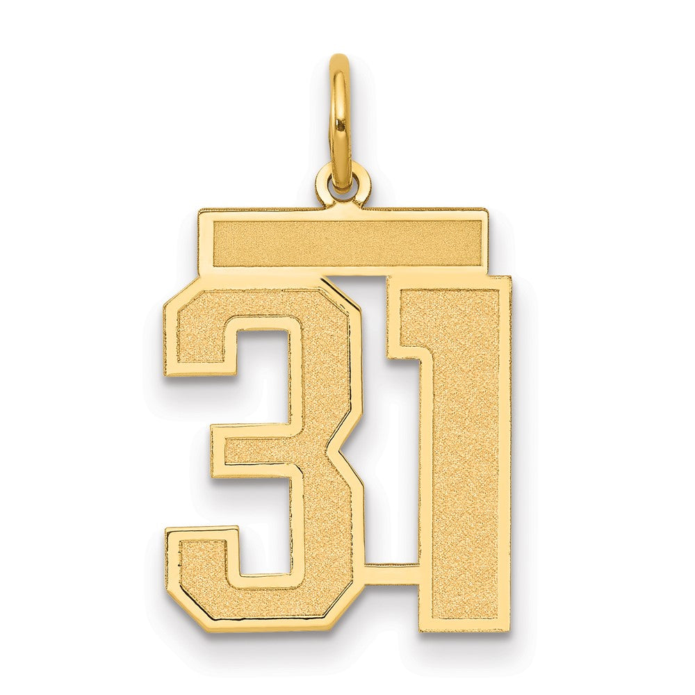 Charlie & Co Jewelry | 14k Medium Satin Number 31 Charm - Model LSM31