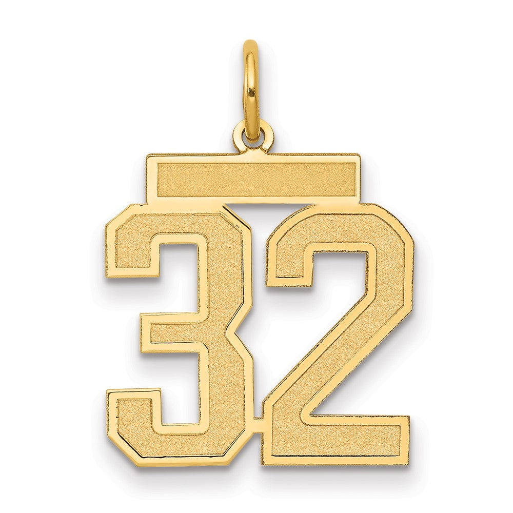 Charlie & Co Jewelry | 14k Medium Satin Number 32 Charm - Model LSM32