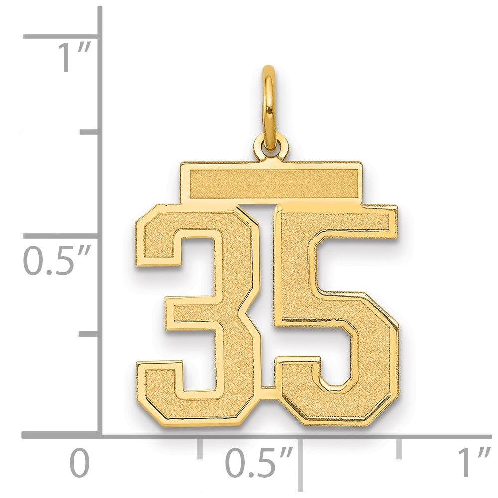Charlie & Co Jewelry | 14k Medium Satin Number 35 Charm - Model LSM35