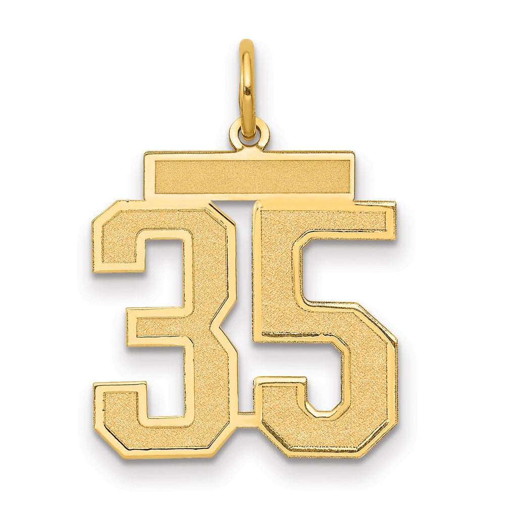 Charlie & Co Jewelry | 14k Medium Satin Number 35 Charm - Model LSM35