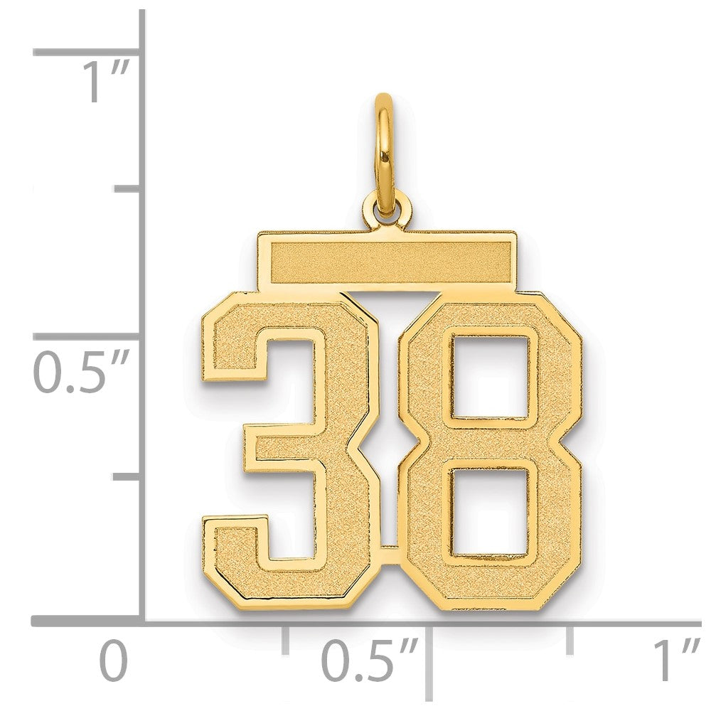 Charlie & Co Jewelry | 14k Medium Satin Number 38 Charm - Model LSM38