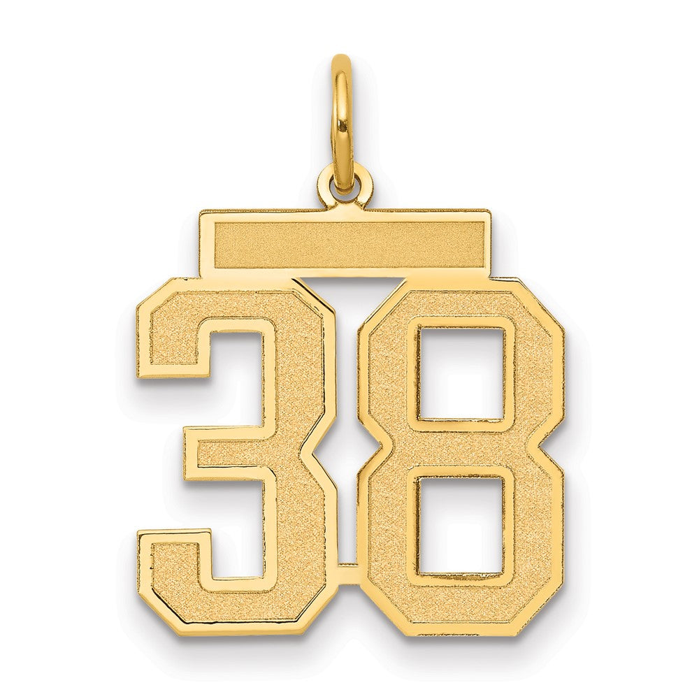 Charlie & Co Jewelry | 14k Medium Satin Number 38 Charm - Model LSM38