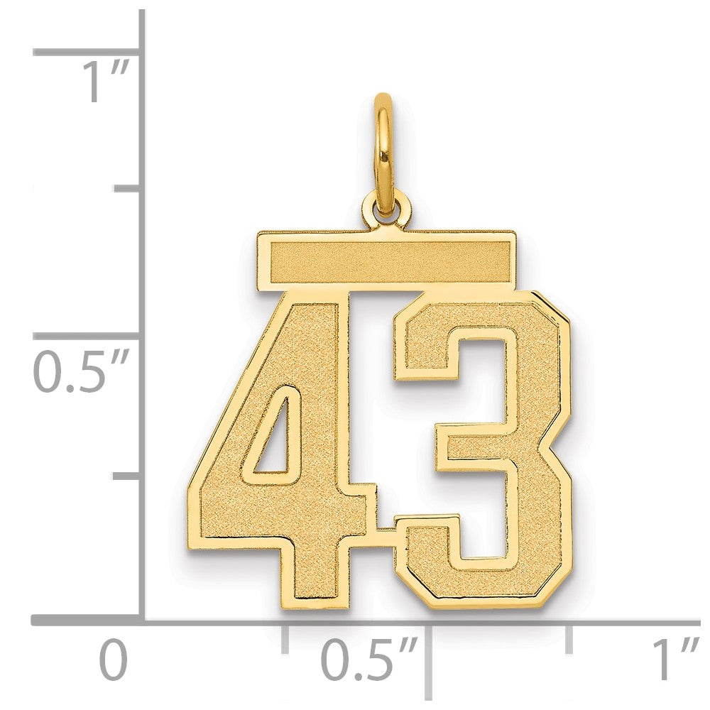 Charlie & Co Jewelry | 14k Medium Satin Number 43 Charm - Model LSM43