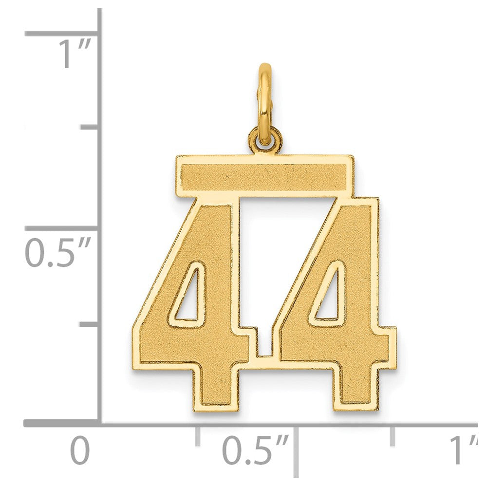 Charlie & Co Jewelry | 14k Medium Satin Number 44 Charm - Model LSM44