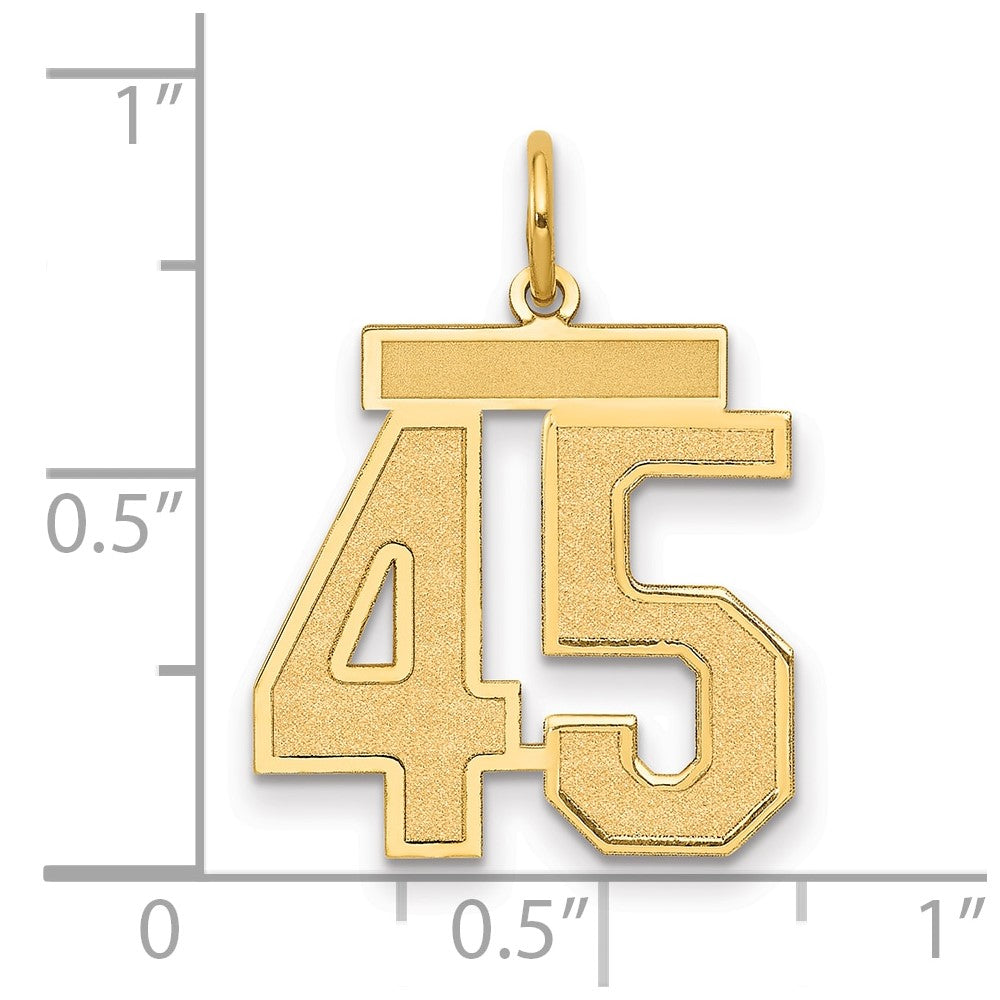 Charlie & Co Jewelry | 14k Medium Satin Number 45 Charm - Model LSM45