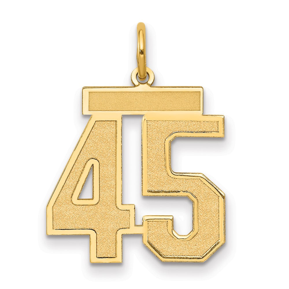 Charlie & Co Jewelry | 14k Medium Satin Number 45 Charm - Model LSM45