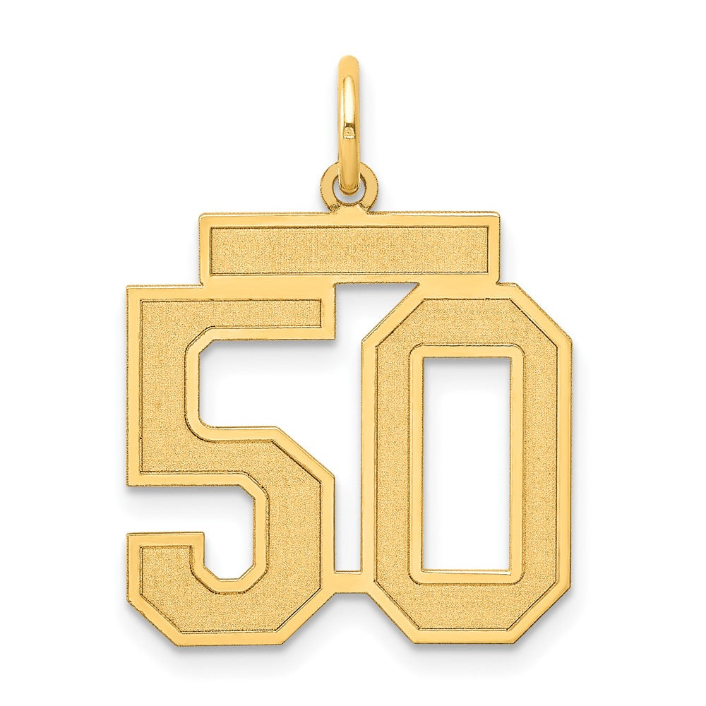 Charlie & Co Jewelry | 14k Medium Satin Number 50 Charm - Model LSM50