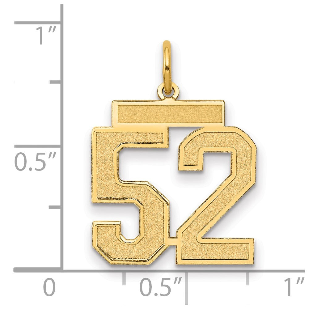 Charlie & Co Jewelry | 14k Medium Satin Number 52 Charm - Model LSM52
