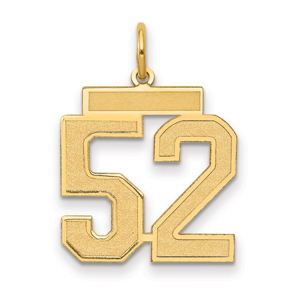 Charlie & Co Jewelry | 14k Medium Satin Number 52 Charm - Model LSM52