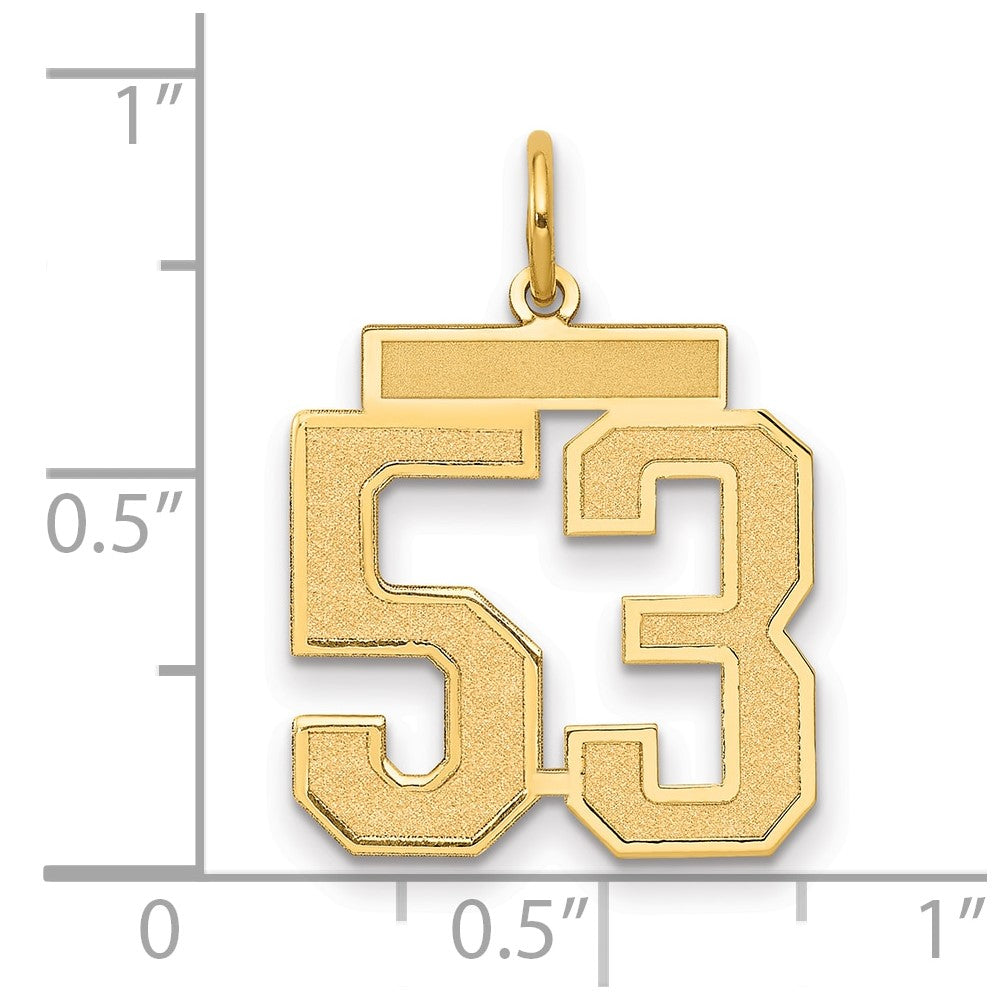Charlie & Co Jewelry | 14k Medium Satin Number 53 Charm - Model LSM53