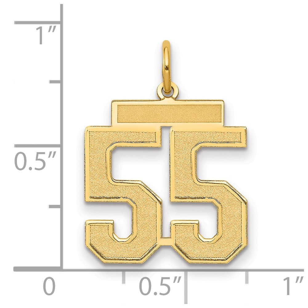 Charlie & Co Jewelry | 14k Medium Satin Number 55 Charm - Model LSM55