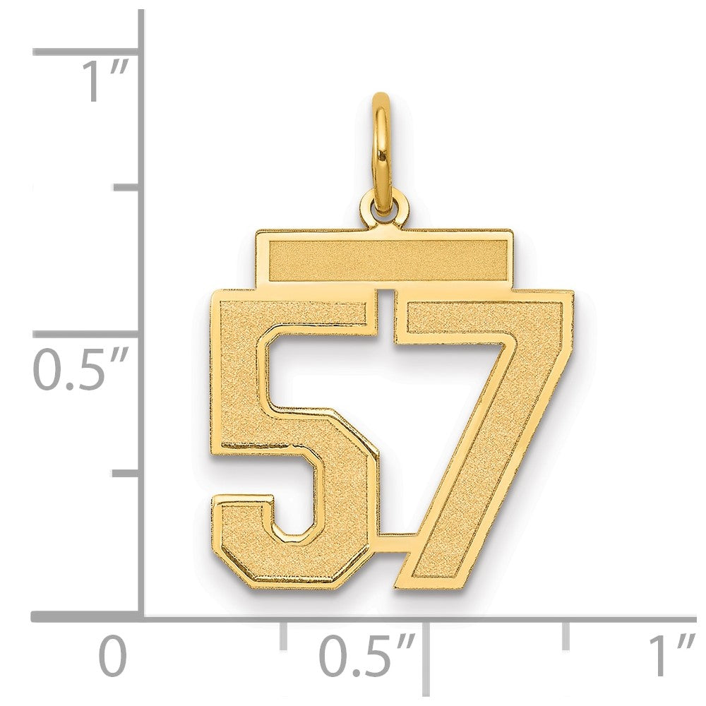 Charlie & Co Jewelry | 14k Medium Satin Number 57 Charm - Model LSM57