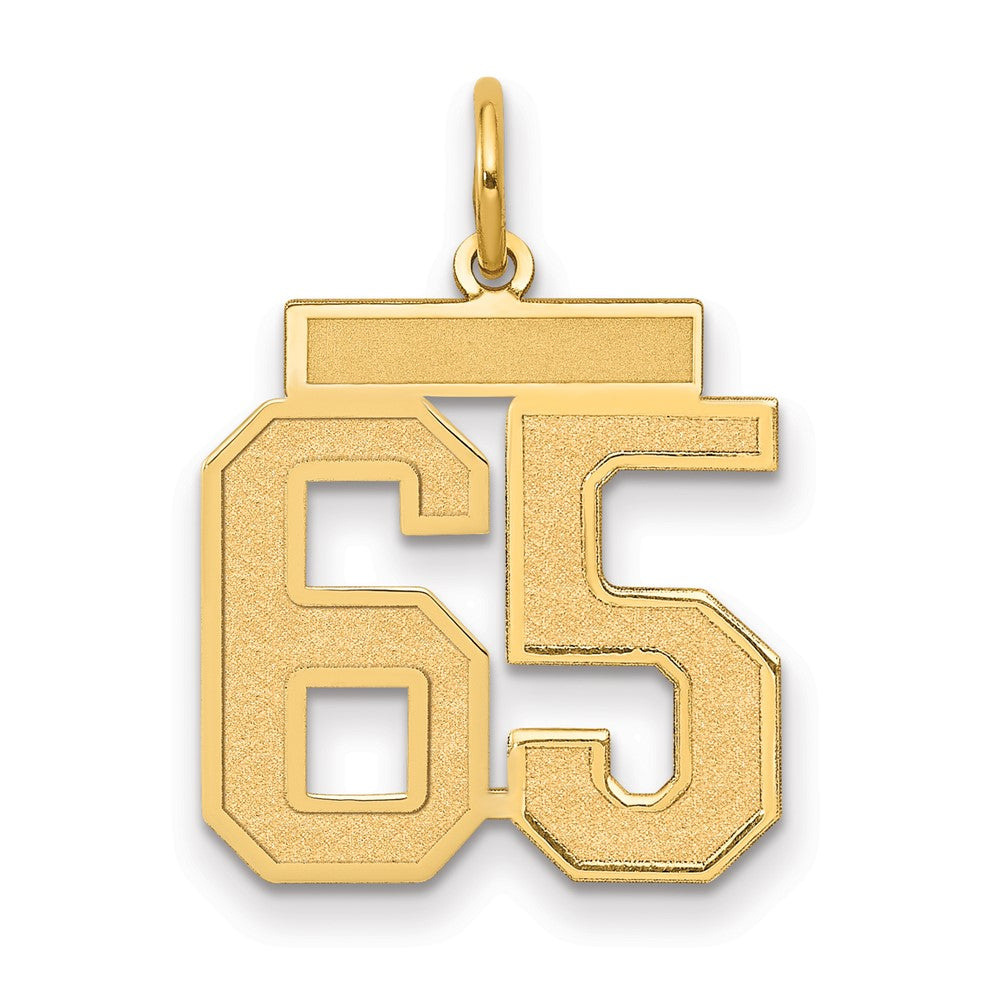 Charlie & Co Jewelry | 14k Medium Satin Number 65 Charm - Model LSM65