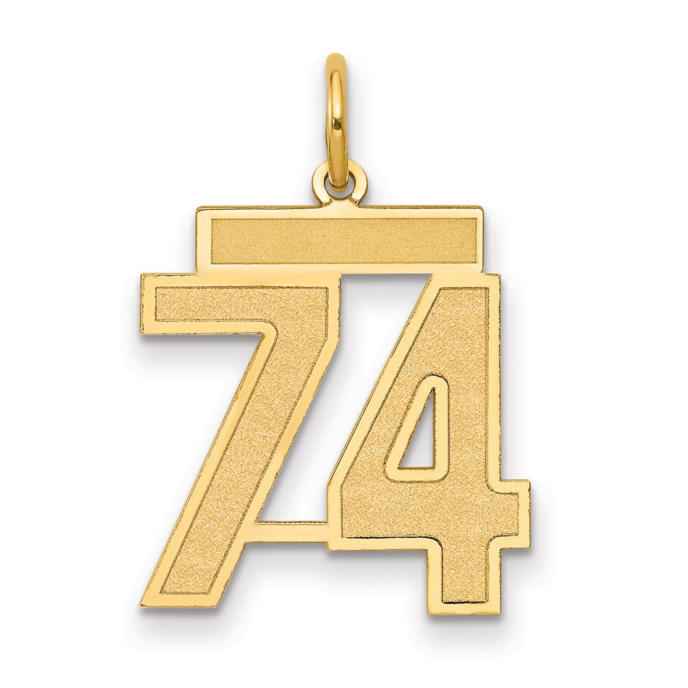 Charlie & Co Jewelry | 14k Medium Satin Number 74 Charm - Model LSM74
