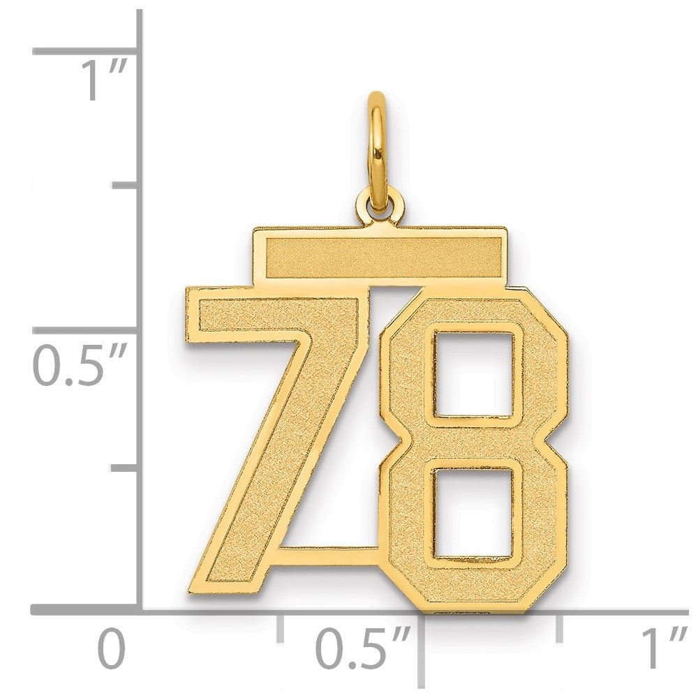 Charlie & Co Jewelry | 14k Medium Satin Number 78 Charm - Model LSM78