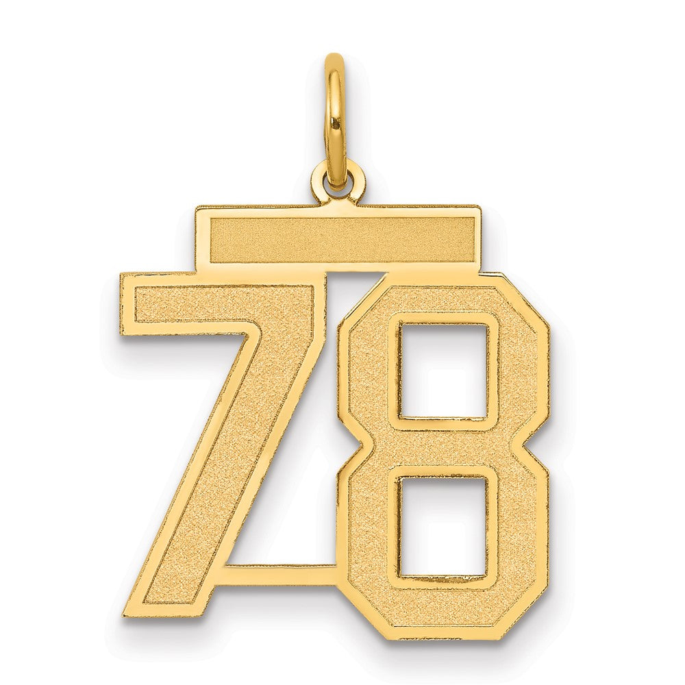 Charlie & Co Jewelry | 14k Medium Satin Number 78 Charm - Model LSM78