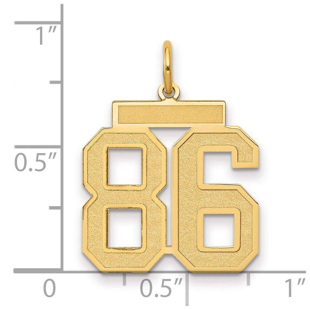 Charlie & Co Jewelry | 14k Medium Satin Number 86 Charm - Model LSM86