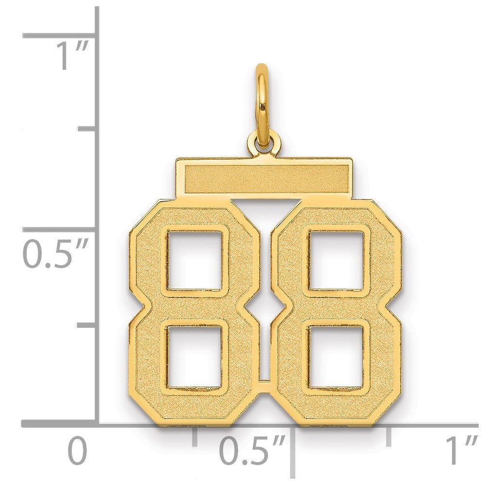 Charlie & Co Jewelry | 14k Medium Satin Number 88 Charm - Model LSM88