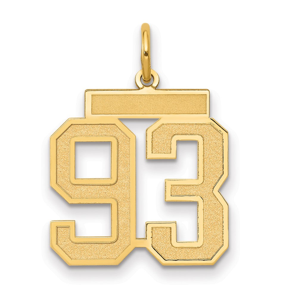 Charlie & Co Jewelry | 14k Medium Satin Number 93 Charm - Model LSM93