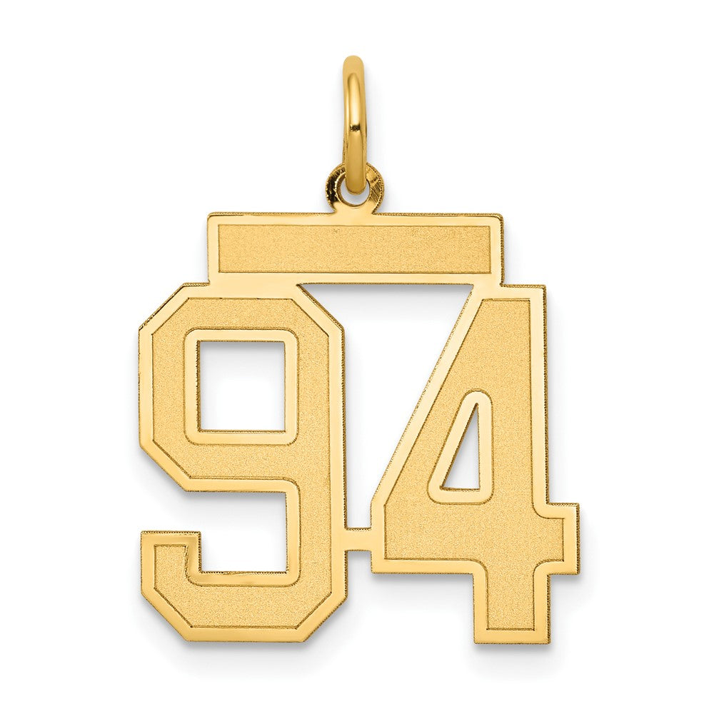 Charlie & Co Jewelry | 14k Medium Satin Number 94 Charm - Model LSM94