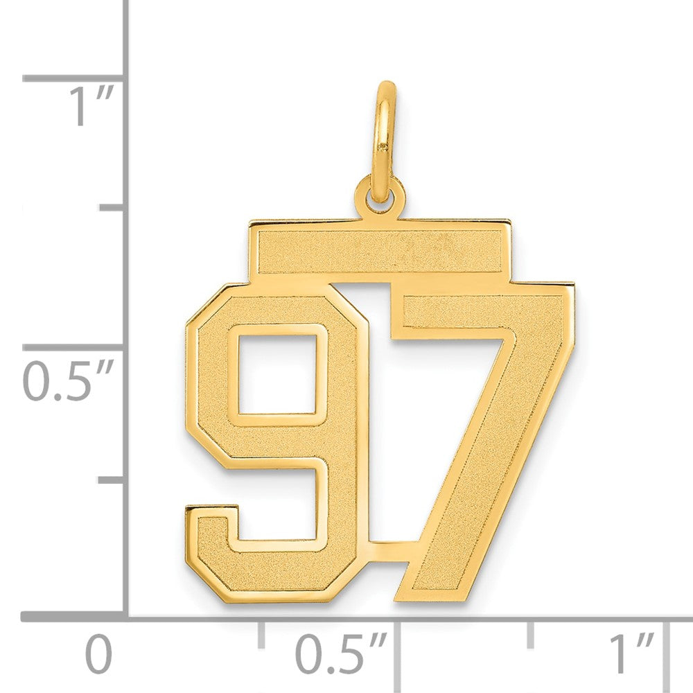 Charlie & Co Jewelry | 14k Medium Satin Number 97 Charm - Model LSM97