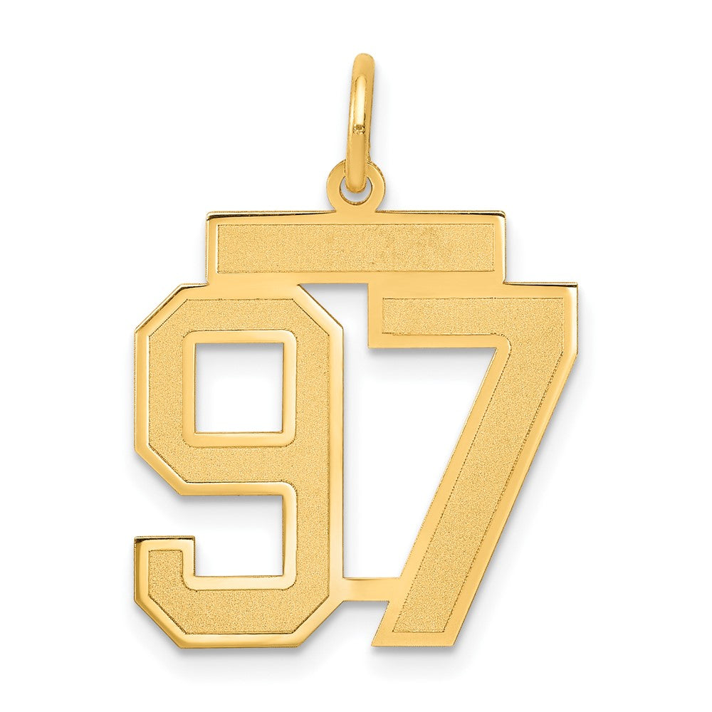Charlie & Co Jewelry | 14k Medium Satin Number 97 Charm - Model LSM97