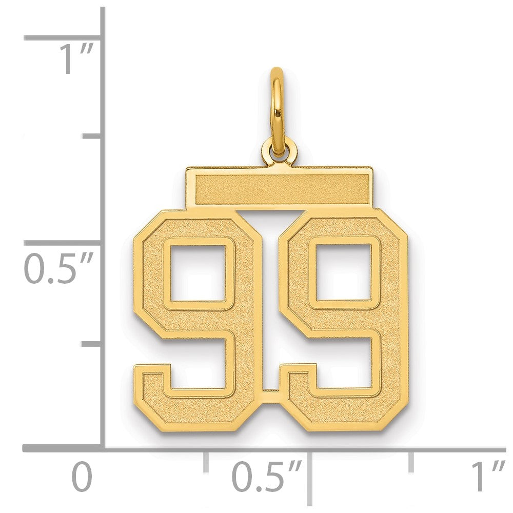 Charlie & Co Jewelry | 14k Medium Satin Number 99 Charm - Model LSM99