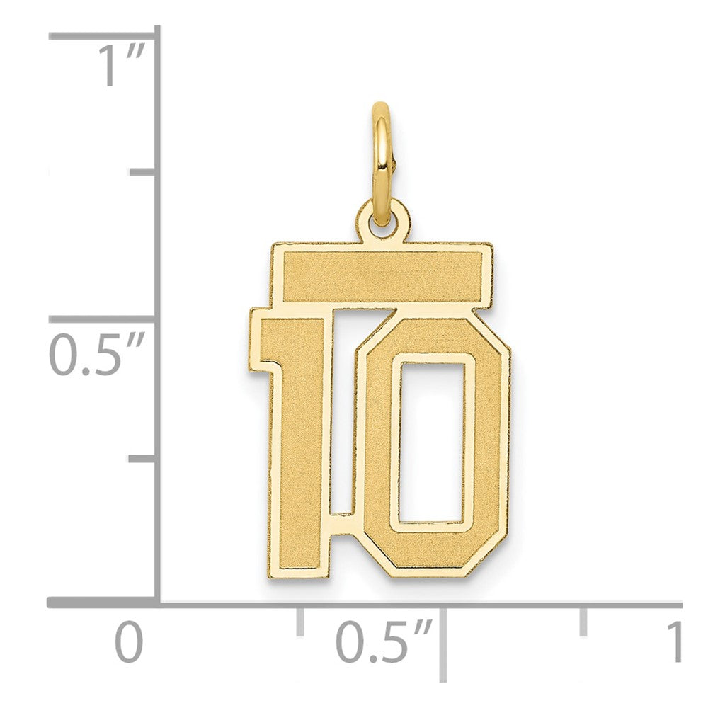 Charlie & Co Jewelry | 14k Small Satin Number 10 Charm - Model LSS10