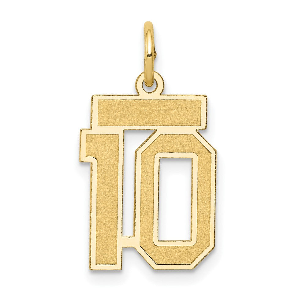 Charlie & Co Jewelry | 14k Small Satin Number 10 Charm - Model LSS10